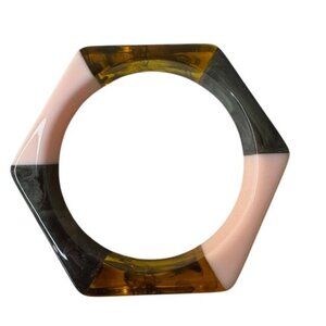 Vintage Tricolor Hexagonal Bangle Bracelet